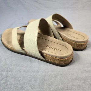 Vionic Marvina orthopädische Zehenstegsandalen - Korkkeile - Leder - Größe 8,5 breit cremefarben - Bild 1 von 11