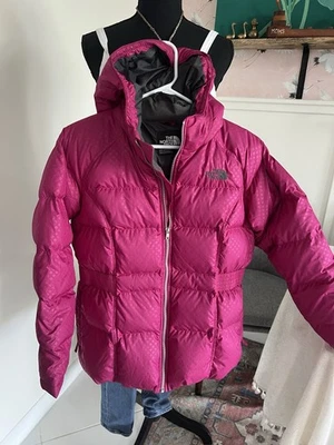 THE NORTH FACE DOWN 550 BONITO ABRIGO DE INVIERNO ROSA NIÑAS XL Plumón de Ganso Foto 1 de 4
