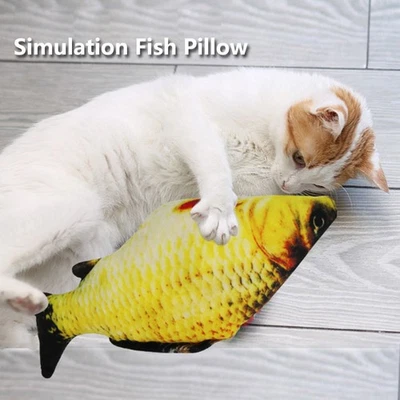 Cat Pet Toy Wagging Simulation Fish Pillow Include Catnip For Dog Fake Doll - Image 1 of 4