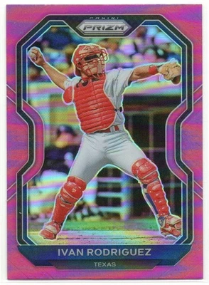 Ivan Rodriguez 2021 Panini Prizm Prizms Pink #2  Texas Rangers  Hall of Fame - Image 1 of 2