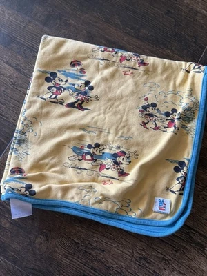 Disney Comida Chatarra Bebé Manta Mickey Minnie Mouse Amarillo Azul Retro Playa Algodón Foto 1 de 4