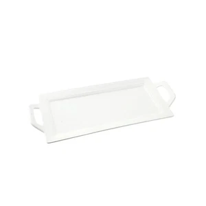 Whittier Embossed 12" Rectangular Handled Platter, Set of 2, White - Bild 1 von 1