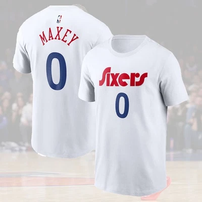 HOT HOT! Tyrese Maxey #0 Philadelphia 76ers 2025 Name & Number Fan Gifts - Image 1 of 4