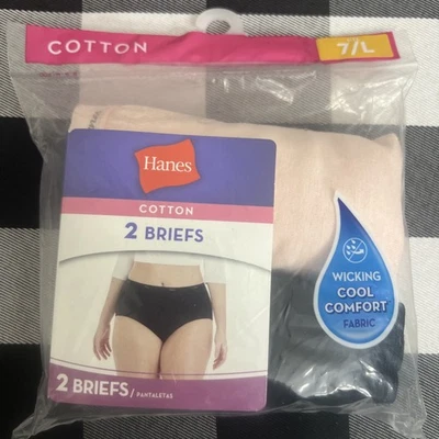 Bikini de algodón Hanes absorbente tela fresca cómoda 7/L (2 bikini 1 rosa 1 negro) Foto 1 de 4