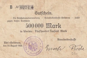 Kiel- Holtenau Kanalnebenkasse 500 000 Mark - Bild 1 von 2
