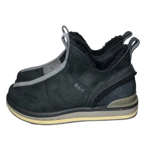 Deckers X Lab KO-Z SNPR Mid Wedge Shoes Women’s 9 Black Leather Slip On Booties - Picture 1 of 16