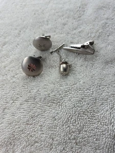 Silver Cufflinks, Vintage, Set Of Four, Good Shape - Picture 1 of 6