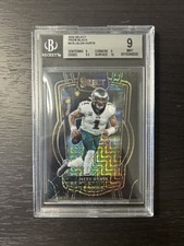 Jalen Hurts 2022 Panini Select Black Prizm 1/1 BGS 9 #219 Eagles 