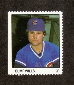 1983 Bump Wills Chicago Cubs Fleer Baseball Stamp - Bild 1 von 1