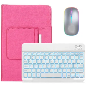 Universal Backlit Keyboard Case Mouse For Universal Android Tablets 7" 8" 9" 10" - Picture 1 of 58