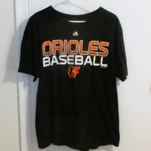 Majestic Orioles Baseball Mens Black T-Shirt XL Ring Spun Soft 100% Cotton - Picture 1 of 4