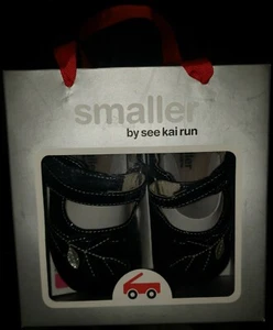 Smaller See Kai Run Black Patent Leather "Maya" Mary Janes Girls Shoes 18-24 Mos - Picture 1 of 5