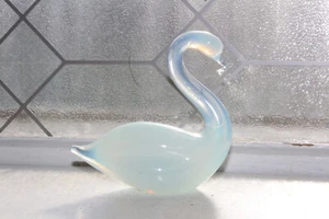 Seguso Murano Opalescent Blue Art Glass Swan Sculpture Vintage 1950s - Picture 1 of 5