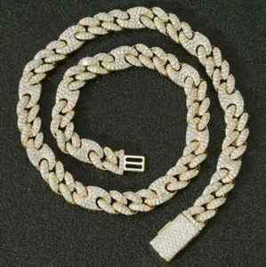 10mm Iced   Miami Cuban Link Chain Hip Hop Armband Kette Halskette A9021 - Bild 1 von 19