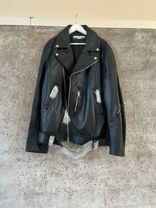 Acne Studios , FN-MN-LEAT000114 Leather Biker Jacket in Black , BNWT 52 - Picture 1 of 16