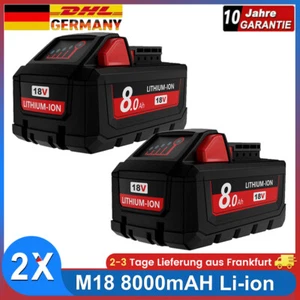2x Batería 8.0Ah Para Milwaukee Para M18 18V 8Ah Li-Ion 48-11-1860 M18B6 48-11-1812 - Imagen 1 de 7