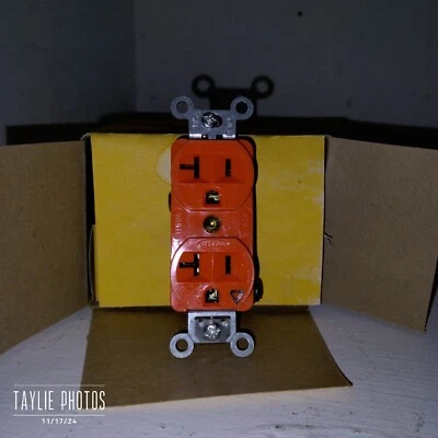 Electrical Outlet Receptacle Duplex Orange - Image 1 of 4