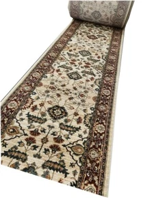 Verona Beige Red Hall Runner Hallway Carpet 80cm wide Persian Design - Picture 1 of 3