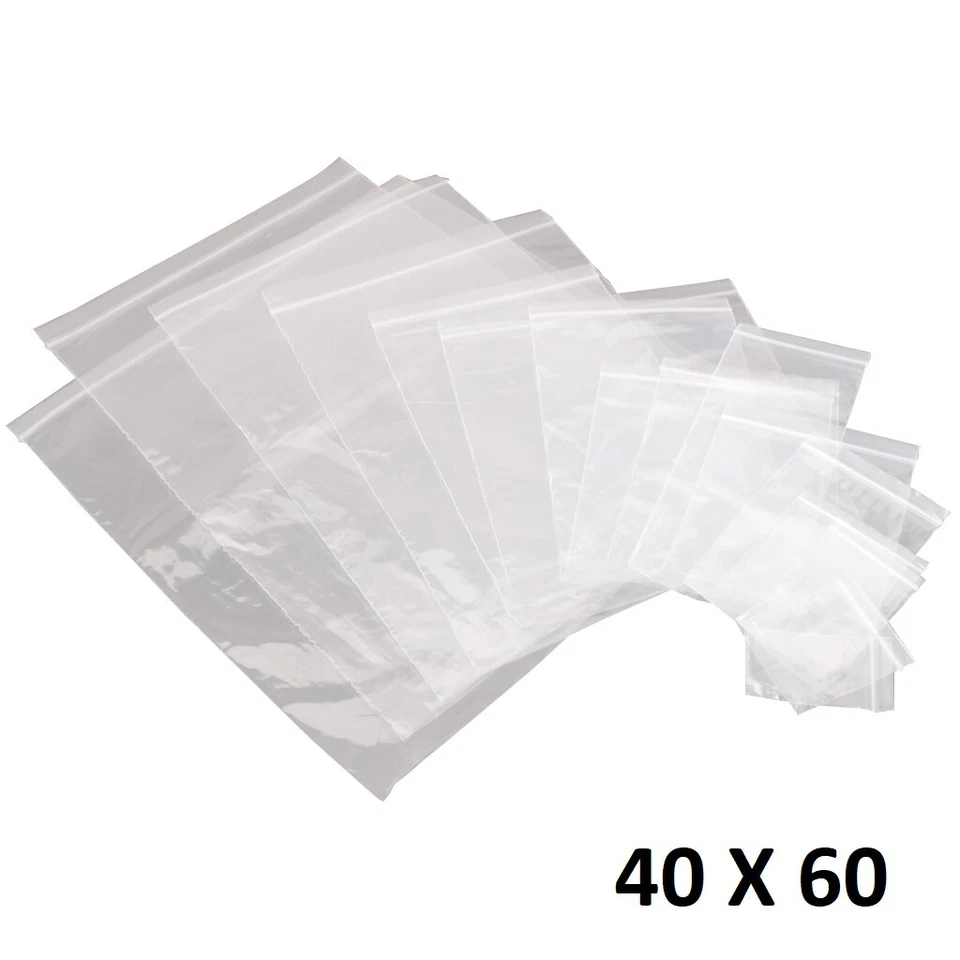 Lot 50X Sachet Zip Plastique 40x60mm 4x6cm Transparent Pochon Pochette 50u - Immagine 1 di 1