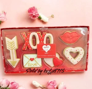 6 Pc Valentines Day Pink And Red Love Resin Viral Pastel Treat Xoxo Lips Decor - Picture 1 of 2