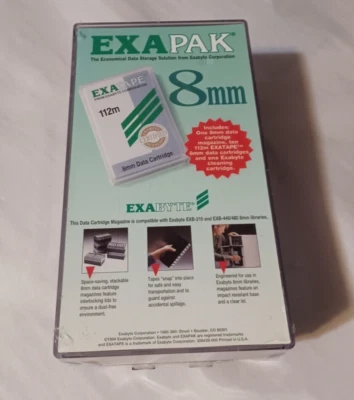New Exabyte Exatape Exapak 8mm Data Cartridges 112m & Magazine #306689-001 - Image 1 of 4