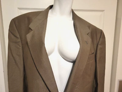 Mani Men's Jacket 44L Blazer Giorgio Armani 54EU Silk Wool Platinum Saks Canada - Image 1 of 4