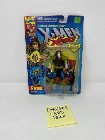 ToyBiz Marvel Comics X-Men X-Force Rictor Power Vibes W/ Trading Card 1994 E2 Cover
