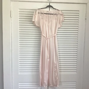Camicia da notte Christian Dior vintage pizzo ricamato accento aperta davanti taglia M romana - Foto 1 di 10
