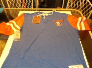 New York Islanders NHL Equipo Ropa Henley Camisa por Mitchell & Ness M - Imagen 1 de 5