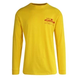 Quiksilver Men's T-Shirt Yellow Medoc Atlantique Text L/S (S02) - Picture 1 of 7