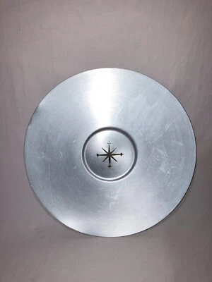 Bandeja para servir Mid Century Modern Mirro Medallion aluminio Atomic Starburst - 17" Foto 1 de 4