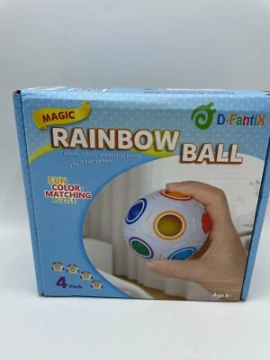 4 Pack D-Fantix Magic Rainbow Puzzle Ball Fidget Toy Kids Brain Teaser Focus - Image 1 of 2