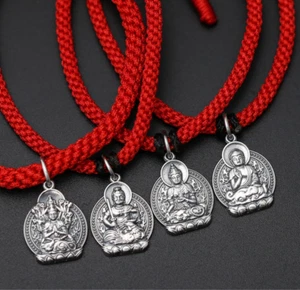 Colgante de plata esterlina 925 Buda amuleto oración hágalo usted mismo dije A2150 - Imagen 1 de 35