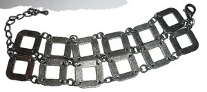 3 cm breites Armband zweireihig silber 16 - 21 cm Metall Schmuck Biker NEU - Bild 1 von 2