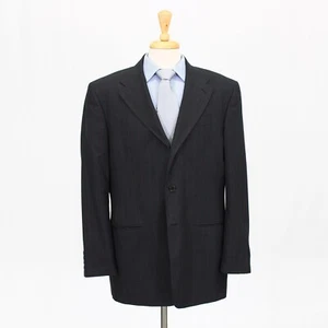 Perry Ellis 44R Gray Sport Coat Blazer Jacket Striped 3B Polyester - Picture 1 of 11