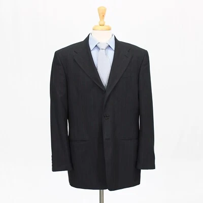 Perry Ellis 44R Gray Sport Coat Blazer Jacket Striped 3B Polyester - Image 1 of 4