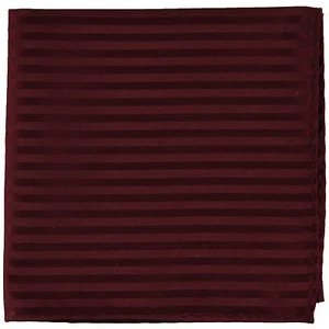 New men's polyester woven tone on tone striped burgundy hankie pocket square - Picture 1 of 2