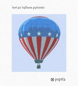 Hot Air Balloon Patriotic Needlepoint Kit or Canvas - Bild 1 von 2