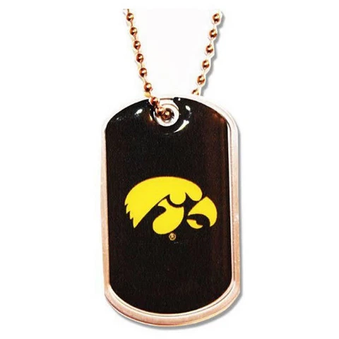 Iowa Hawkeyes Dog Tag Necklace Team Logo Cover
