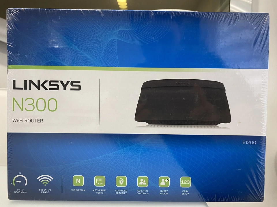 Router Linksys Wireless N E1200 300 Mbps 4-Port 10/100 Wireless N Router - Image 1 of 1