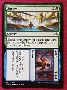 Magic The Gathering AMONKHET SPRING MIND blue/green card MTG - Picture 1 of 2