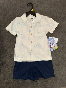 Bluey Toddler Boys Button Front Top and Shorts Set, 2-Piece, Size 3T - Picture 1 of 5
