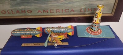 ARTES ÚNICAS Tin Sky Rangers Avión Zeppelín Juguete PIEZAS/RESTAURACIÓN ENVÍO INCLD Foto 1 de 4