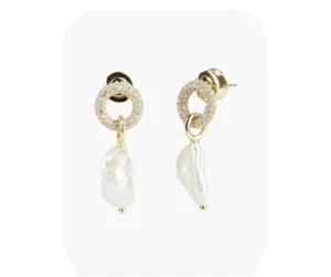 Carolee River Pave Keshi Pearl Drop Earrings X249 - Picture 1 of 3