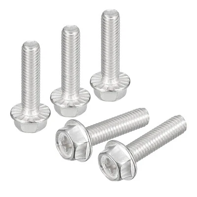 M5x20mm Phillips Cruciformes Hex Tête Bride Boulon 10pcs 304 Inox Acier Hexagone - Photo 1/4