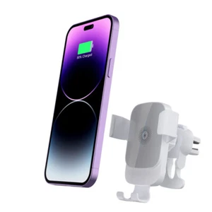 15W Wireless Phone Charger Car Air Vent Mount Holder Fast Charge Universal - Picture 1 of 12