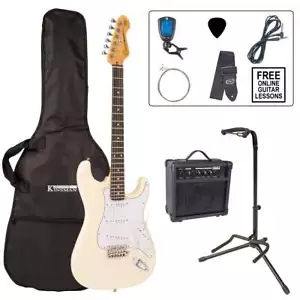 Encore E6 Electric Guitar Pack ~ Vintage White - Picture 1 of 20