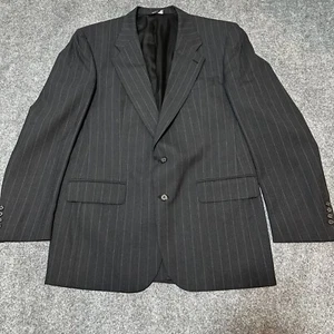 VINTAGE Burberrys Anzug Sakko Herren 42 lang anthrazit gestreift Wolle Made in USA - Bild 1 von 14
