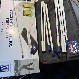 PGA Tour collapsible golf alignment rods set of two official lic product NIB - Picture 1 of 12