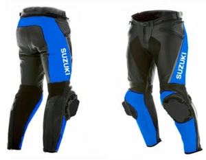 Suzuki Motorbike/Motorcycle Leather Trouser Pants In Cowhide/ armors / All Sizes - Picture 1 of 2